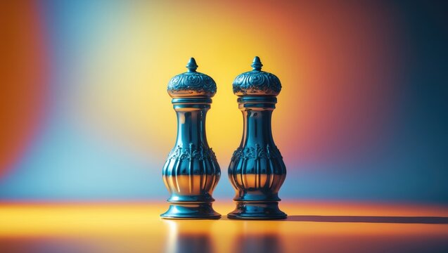 Mills for salt and pepper set against a background.