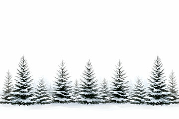 Obraz premium Winter Snow Forest Illustration
