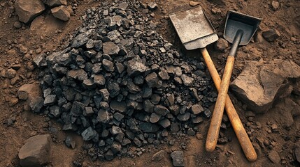 Coal Mining Tools and Raw Coal