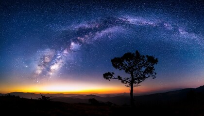 Fototapeta premium beautiful colors of milky way on night sky