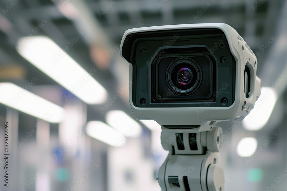Poster high resolution motion detection camera positioned in a modern setting