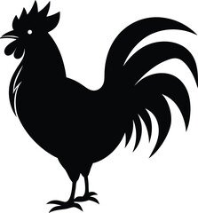 Rooster Silhouette File, Rooster Icon Vector