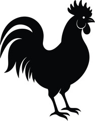Rooster Silhouette File, Rooster Icon Vector