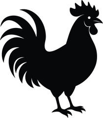 Rooster Silhouette File, Rooster Icon Vector