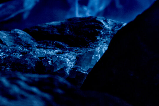 blue landscape moonscape space rock moody cave background dark night