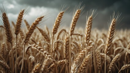 Fototapeta premium Increasing wheat prices due to the conflict. Flour and wheat crisis. Record-setting prices and elevated costs for bakery products.