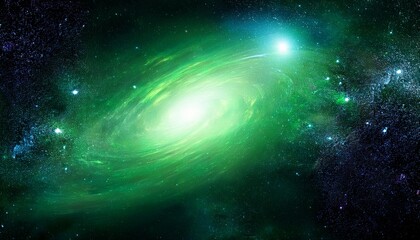 Fototapeta premium abstract green galaxy space background colorful cosmos universe backdrop