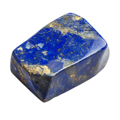 A Polished Piece of Lapis Lazuli with Deep Blue Color Isolated on Transparent Background