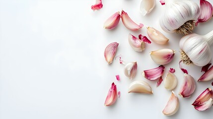Fresh garlic with cloves isolated on white
