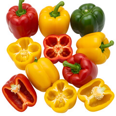 Colorful Bell Peppers - Fresh and Vibrant Vegetables on a White Background1
