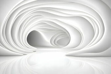 Obraz premium Abstract 3D White Tunnel Background Illustration