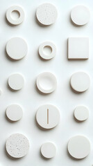 Abstract White Geometric Shapes Background Illustration