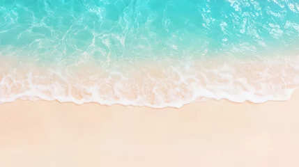 Fototapete Gentle turquoise ocean waves caress pristine white sand, creating a serene and minimalist beach scene © Olexiy Vasilyuk