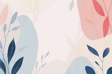 Abstract floral illustration featuring organic shapes and watercolor textures