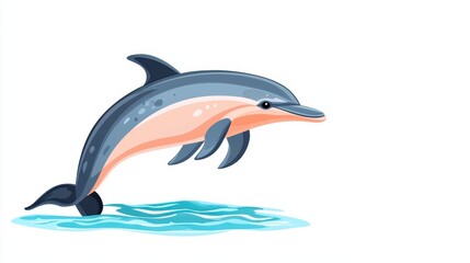 Pixel Art Dolphin Leaping From Ocean Water