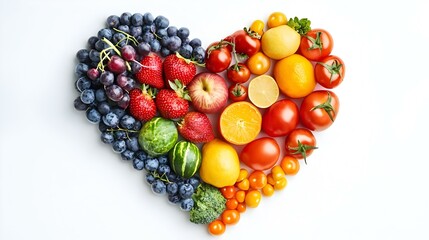 studio photography of heart made from different
