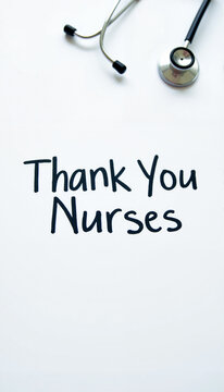 Thank You Nurses message with stethoscope graphic, appreciation theme