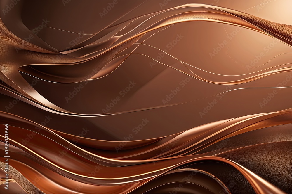 Poster radiant bronze flowing background with spacious empty area for design