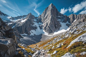 Stunning Mountain Adventure Background Featuring Peaks and Trails for Outdoor Marketing Materials