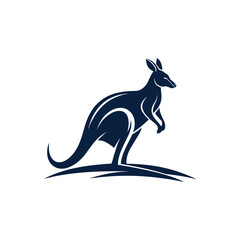 Fototapeta premium kangaroo silhouette logo vector line art logo design