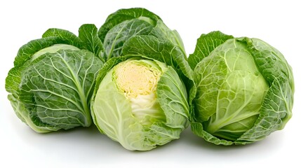 Fototapeta premium Fresh raw cabbage isolated on white background