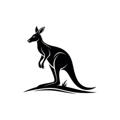 Fototapeta premium kangaroo silhouette logo vector line art logo design