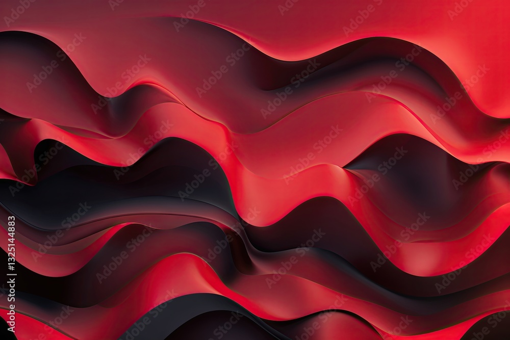 Poster vibrant red gradient background featuring twisting geometric shapes for engaging design