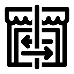 Merger, Business Merger, Business Integration Outline Icon
