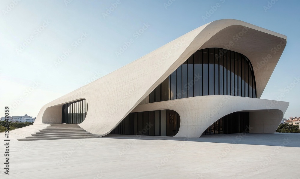 Poster minimalist architectural structure with geometric design