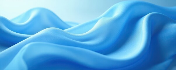 Ethereal blue silk floats on breeze, soft folds , chiffon, rayon, abstract