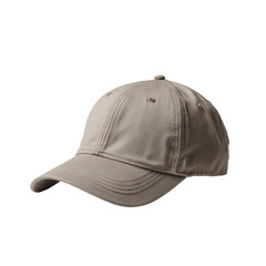 Beige Baseball Cap with Detailed Stitching Isolated on Transparent Background.