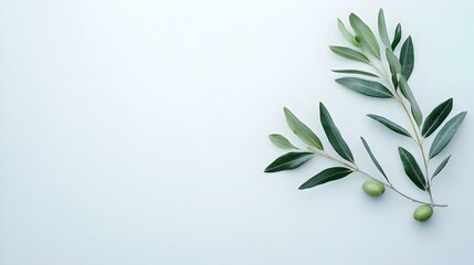 Fototapeta premium Sprig with an olive on a white background