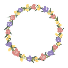 frame of colorful flowers