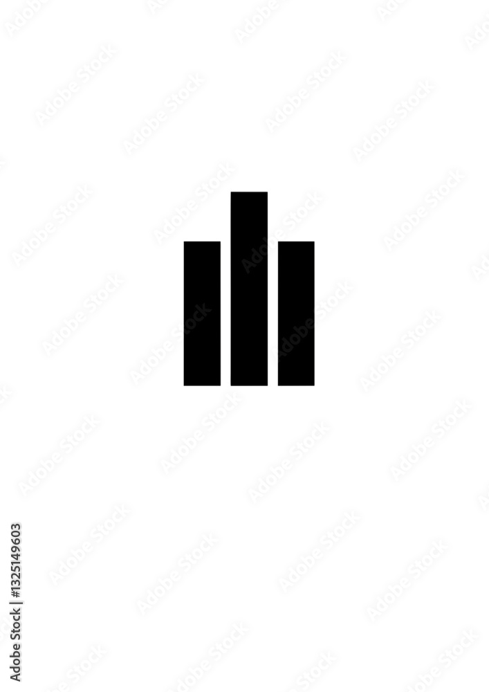 Poster growth chart icon in black style for websites and digital content with copy space