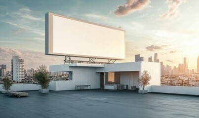 Billboard On The Roof Mockup
