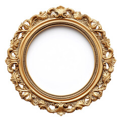 Antique picture frame isolated on transparent background