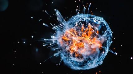 Detailed depiction of a glowing orb with external radiating light