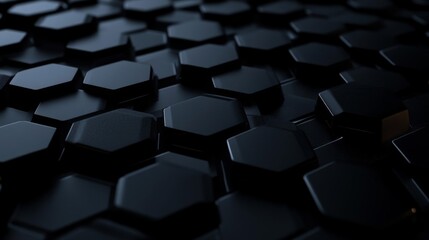 Fototapeta premium Dark Blue Hexagonal Geometric Pattern 3D Render