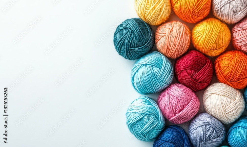 Poster colorful threads intertwining on a white background create patterns