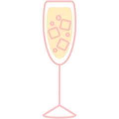outline icon vector illustration of a cocktail
