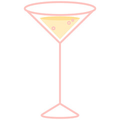 outline icon vector illustration of a cocktail