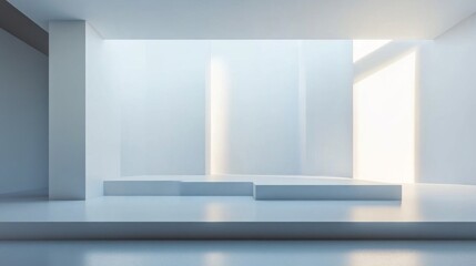 Bright White Minimalist Room Interior Design