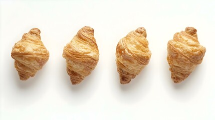 Fototapeta premium Crispy croissants isolated on a white