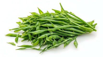Fototapeta premium Closeup green peas fresh vegetable on white