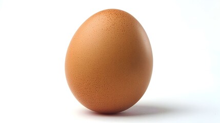 Brown egg on white background