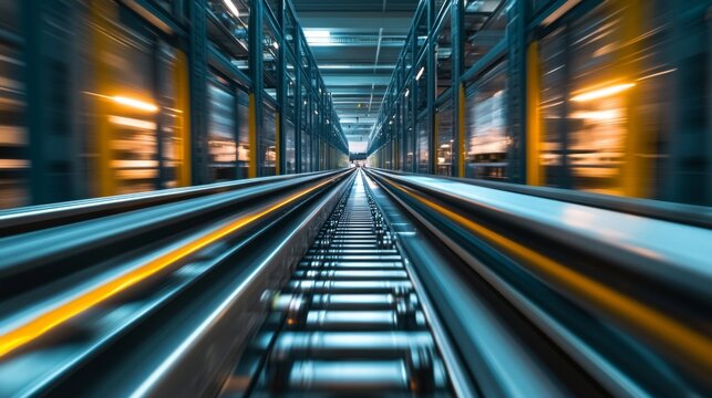 Automated Conveyor System in Modern Warehouse
