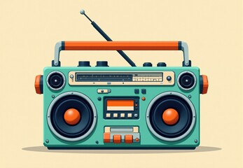 Fototapeta premium Illustration of a Vintage Boombox