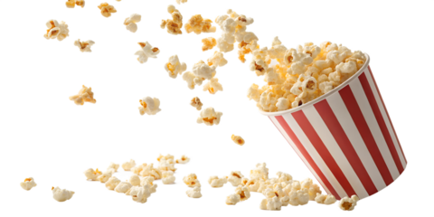 Popcorn in a box with movie tickets on a black background, a delicious snack for cinema entertainment