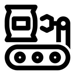 Manufacturing, Factory Production, Material Handling Outline Icon
