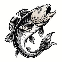 black and white fish